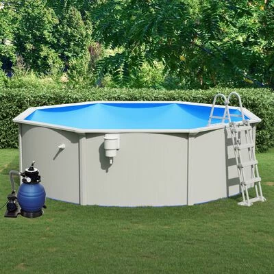 VidaXL Piscine avec pompe filtrante à sable et échelle 460x120 cm 2 VidaXL Piscine avec pompe filtrante à sable et échelle 460x120 cm – Image 2