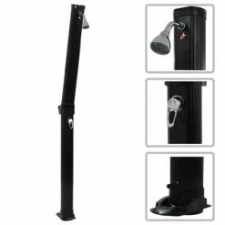 VidaXL Douche solaire pliable Noir 214 cm 23 L