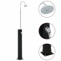 VidaXL Douche solaire Noir 214 cm 20 L