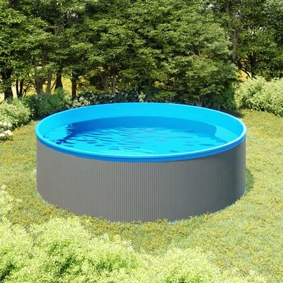 VidaXL Piscine à éclaboussures 350x90 cm Gris 2 VidaXL Piscine à éclaboussures 350x90 cm Gris – Image 2