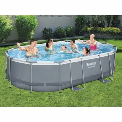 Bestway Ensemble de piscine Power Steel Ovale 488x305x107 cm 2 Bestway Ensemble de piscine Power Steel Ovale 488x305x107 cm – Image 2