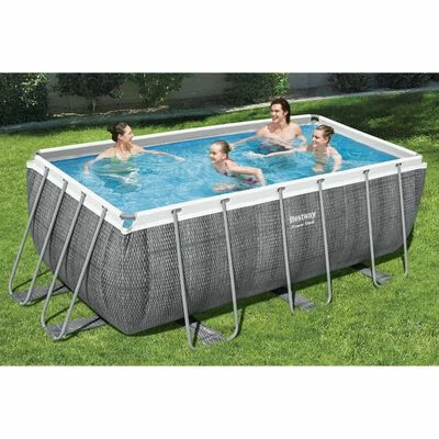 Bestway Ensemble de piscine rectangulaire Power Steel 412x201x122 cm 2 Bestway Ensemble de piscine rectangulaire Power Steel 412x201x122 cm – Image 2