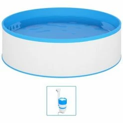 VidaXL Piscine avec écumoire suspendue et pompe 350x90 cm Blanc
