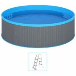 VidaXL Piscine à éclaboussures avec échelle à 4 marches 350x90cm Gris