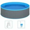 VidaXL Piscine à éclaboussures avec échelle et pompe 350x90 cm Gris