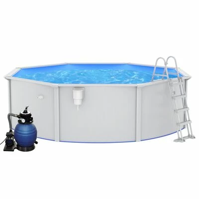 VidaXL Piscine avec pompe filtrante à sable et échelle 460x120 cm 1 VidaXL Piscine avec pompe filtrante à sable et échelle 460x120 cm