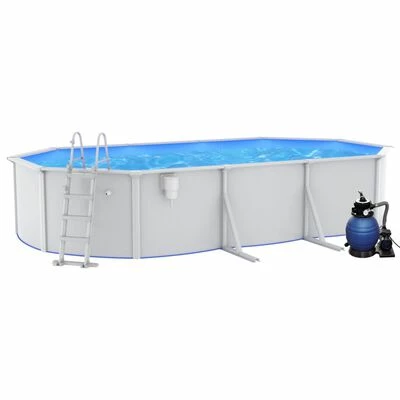 VidaXL Piscine avec pompe filtrante à sable et échelle 610x360x120 cm 1 VidaXL Piscine avec pompe filtrante à sable et échelle 610x360x120 cm