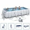 Bestway Ensemble de piscine rectangulaire Power Steel 549x274x122 cm