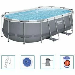 Bestway Piscine hors sol Power Steel Ovale 427x250x100 cm