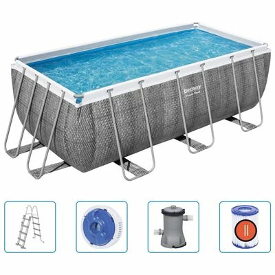 Bestway Ensemble de piscine rectangulaire Power Steel 412x201x122 cm 1 Bestway Ensemble de piscine rectangulaire Power Steel 412x201x122 cm
