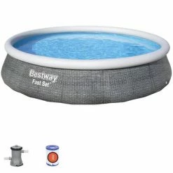 Bestway Ensemble de piscine gonflable Fast Set avec pompe 396x84 cm