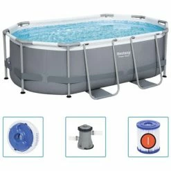 Bestway Piscine hors sol Power Steel Ovale 305x200x84 cm