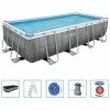 Bestway Ensemble de piscine Power Steel Rectangulaire 488x244x122 cm