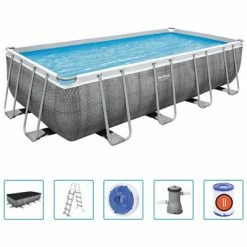 Bestway Ensemble de piscine Power Steel Rectangulaire 488x244x122 cm