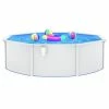 VidaXL Piscine ronde avec parois en acier 460x120 cm Blanc
