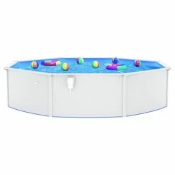VidaXL Piscine ronde avec parois en acier 550x120 cm Blanc