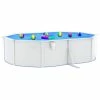 VidaXL Piscine ovale avec parois en acier 490x360x120 cm Blanc