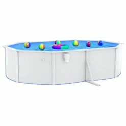 Piscine & spa Soldes Boutique 26 VidaXL Piscine ovale avec parois en acier 490x360x120 cm Blanc