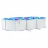 VidaXL Piscine ovale avec parois en acier 610x360x120 cm Blanc
