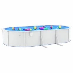 VidaXL Piscine ovale avec parois en acier 610x360x120 cm Blanc
