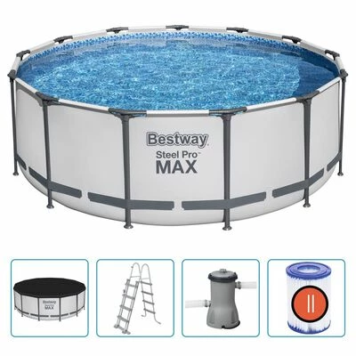 Bestway Ensemble de piscine ronde Steel Pro MAX 396x122 cm 1 Bestway Ensemble de piscine ronde Steel Pro MAX 396x122 cm