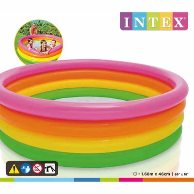 Intex Piscine gonflable Sunset 4 anneaux 168x46 cm 3 Intex Piscine gonflable Sunset 4 anneaux 168x46 cm – Image 3