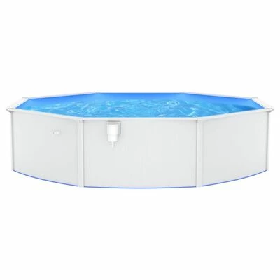 VidaXL Piscine ronde avec parois en acier 550x120 cm Blanc 3 VidaXL Piscine ronde avec parois en acier 550x120 cm Blanc – Image 3