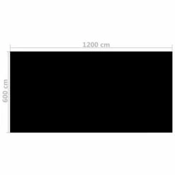 VidaXL Couverture de piscine rectangulaire 1200x600 cm PE Noir -Piscine & spa Soldes Boutique image 4 92967