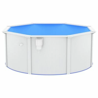 VidaXL Piscine avec parois en acier 300x120 cm Blanc 4 VidaXL Piscine avec parois en acier 300x120 cm Blanc – Image 4