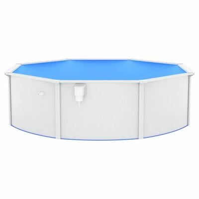 VidaXL Piscine ronde avec parois en acier 460x120 cm Blanc 4 VidaXL Piscine ronde avec parois en acier 460x120 cm Blanc – Image 4