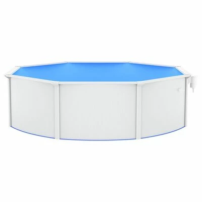 VidaXL Piscine ronde avec parois en acier 460x120 cm Blanc 5 VidaXL Piscine ronde avec parois en acier 460x120 cm Blanc – Image 5